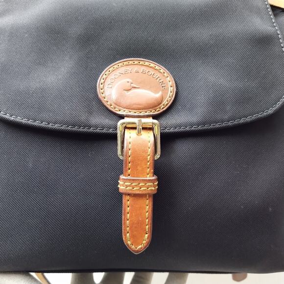 Dooney & Bourke Black Nylon Leather Trim Buckle Flap Closure Backpack main image 9